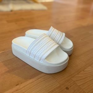 EUC Adidas Adilette Bonega Platform Slides